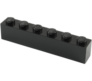 LEGO Noir Brique 1 x 6 (3009)