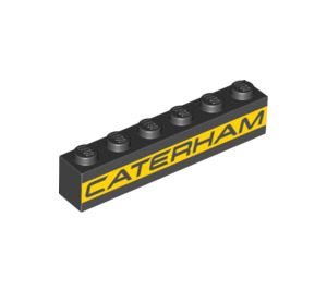 LEGO Schwarz Backstein 1 x 6 mit "CATERHAM" (3009 / 31904)