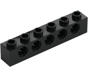 LEGO Noir Brique 1 x 6 avec des trous (3894)