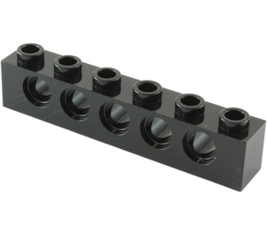 LEGO Noir Brique 1 x 6 avec des trous (3894)