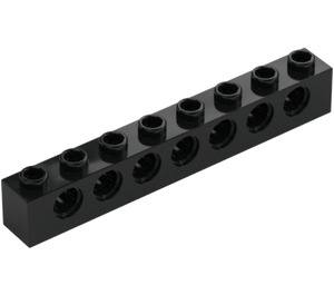 LEGO Black Brick 1 x 8 with Holes (3702)