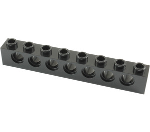 LEGO Noir Brique 1 x 8 avec des trous (3702)