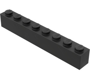 LEGO Black Brick 1 x 8 without Bottom Tubes with Cross Support