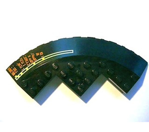 LEGO Noir Brique 10 x 10 Rond Coin avec Tapered Bord avec Light Bars et Alien Characters (Droite) Autocollant (58846)