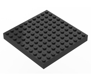 LEGO Black Brick 10 x 10 without Bottom Tubes or Cross Supports