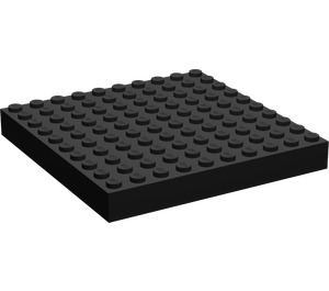 LEGO Black Brick 10 x 10 without Bottom Tubes with plus Cross Support