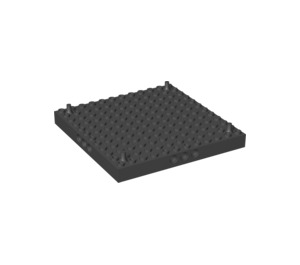 LEGO Black Brick 12 x 12 with 3 Pin Holes per Side and 1 Peg per Corner (47976)