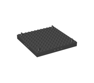 LEGO Svart Kloss 12 x 12 med 3 Stift Hull per Side og 1 Peg per Hjørne (47976)