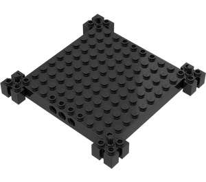 LEGO Nero Mattoncino 12 x 12 x 1 con Grooved Angolo Supports (30645)