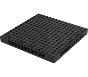 LEGO Noir Brique 16 x 16 x 1.3 avec des trous (65803)