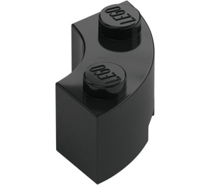 LEGO Black Brick 2 x 2 Round Corner with Stud Notch and Reinforced Underside (85080)