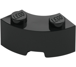 LEGO Black Brick 2 x 2 Round Corner with Stud Notch and Reinforced Underside (85080)