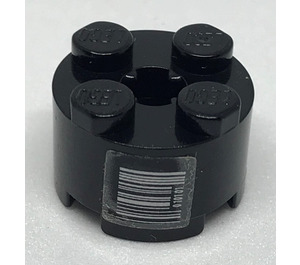 LEGO Noir Brique 2 x 2 Rond avec Barcode Autocollant (3941)