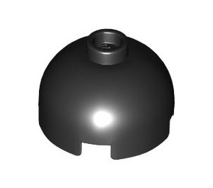 LEGO Black Brick 2 x 2 Round with Dome Top (Hollow Stud, Axle Holder) (3262 / 30367)