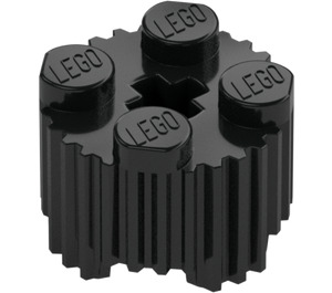 LEGO Negro Ladrillo 2 x 2 Circular con Rejilla (92947)