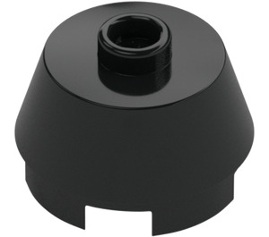 LEGO Black Brick 2 x 2 Round with Sloped Sides (98100)