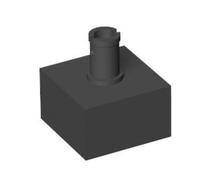 LEGO Black Brick 2 x 2 Studless with Vertical Pin (4729)
