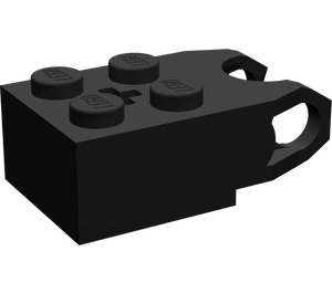 LEGO Zwart Steen 2 x 2 met Bal Socket en Axlehole (Brede, versterkte aansluiting) (62712)