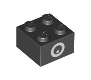 LEGO Black Brick 2 x 2 with Eye (3003 / 76889)