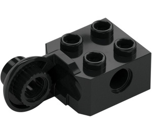 LEGO Svart Kloss 2 x 2 med Hål, Halv Rotationsfog Boll Vertikal (48171 / 48454)