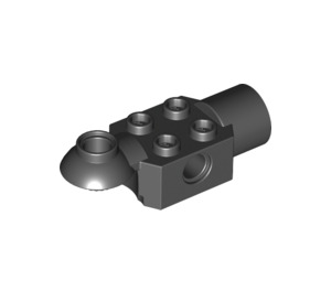 LEGO Noir Brique 2 x 2 avec Horizontal Rotation Joint et Socket (47452)
