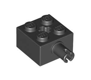 LEGO Black Brick 2 x 2 with Pin and Axlehole (6232 / 42929)
