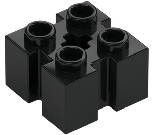 LEGO Black Brick 2 x 2 with Slots and Axlehole (39683 / 90258)