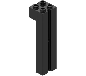 LEGO Black Brick 2 x 2 x 6 with Groove (6056)