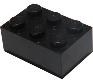 LEGO Zwart Steen 2 x 3 (Eerder, zonder kruissteunen) (3002)