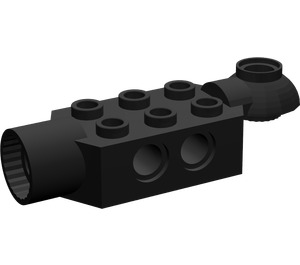 LEGO Black Brick 2 x 3 with Horizontal Hinge and Socket (47454)