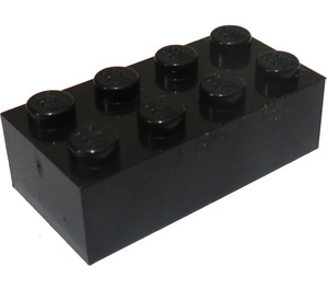 LEGO Zwart Steen 2 x 4 (Eerder, zonder kruissteunen) (3001)