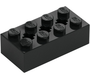 LEGO Černá Kostka 2 x 4 s osa otvory (39789)