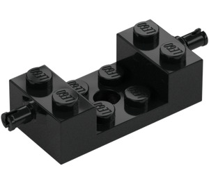 LEGO Svart Kloss 2 x 4 med Skära ut och Hjul Holders (18892 / 42947)