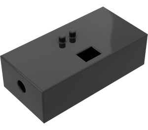 LEGO Svart Kloss 2 x 4 med Hjul Holder for Bil Steering-Tannhjul Aksel