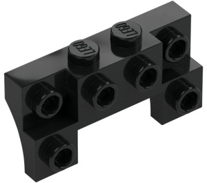 LEGO Schwarz Stein 2 x 4 x 0.7 mit Vorderseite Noppen und dünne Seitenbögen (14520)