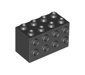 LEGO Noir Brique 2 x 4 x 2 avec Goujons sur Sides (2434)
