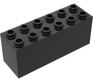 LEGO Nero Mattoncino 2 x 6 x 2 Weight con base a piastra (2378 / 73090)