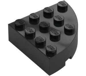 LEGO Black Brick 4 x 4 Round Corner (2577)