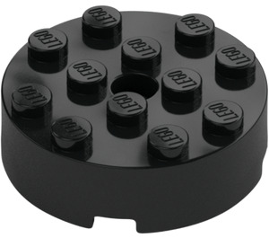 LEGO Black Brick 4 x 4 Round with Hole (87081)