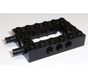 LEGO Black Brick 4 x 6 with Open Center with Pins (40344)