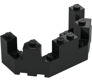 LEGO Zwart Steen 4 x 8 x 2.3 Turret Top (6066)