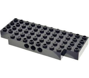 LEGO Svart Kloss 5 x 12 med Technic Hull (45403)