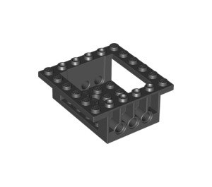 LEGO Noir Brique 6 x 6 x 2 avec 4 x 4 Coupé et 3 Épingle des trous each Fin (47507)