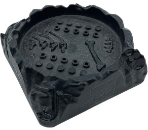 LEGO Black Canister lid from storage Dinosaur Set Rock with stud