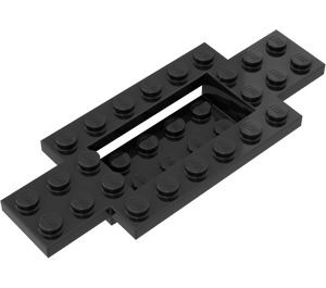 LEGO Svart Bil Bas 10 x 4 x 2/3 med 4 x 2 Centre Well (30029)