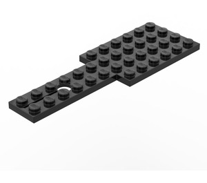 LEGO Svart Bil Base 4 x 12 med Hull og Steering Tannhjul Spor