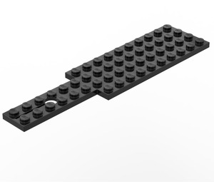 LEGO Black Car Base 4 x 16 with Hole and Steering Gear Slot