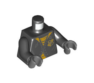 LEGO Zwart Cedric Diggory met Zwart en Geel Hoodie Minifiguur Torso (973 / 76382)