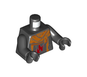 LEGO Czarny Char Minifigurka Tułów (973 / 76382)