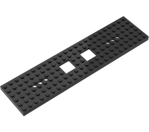 LEGO Noir Châssis 6 x 24 x 2/3 (Dessous renforcé) (92088)